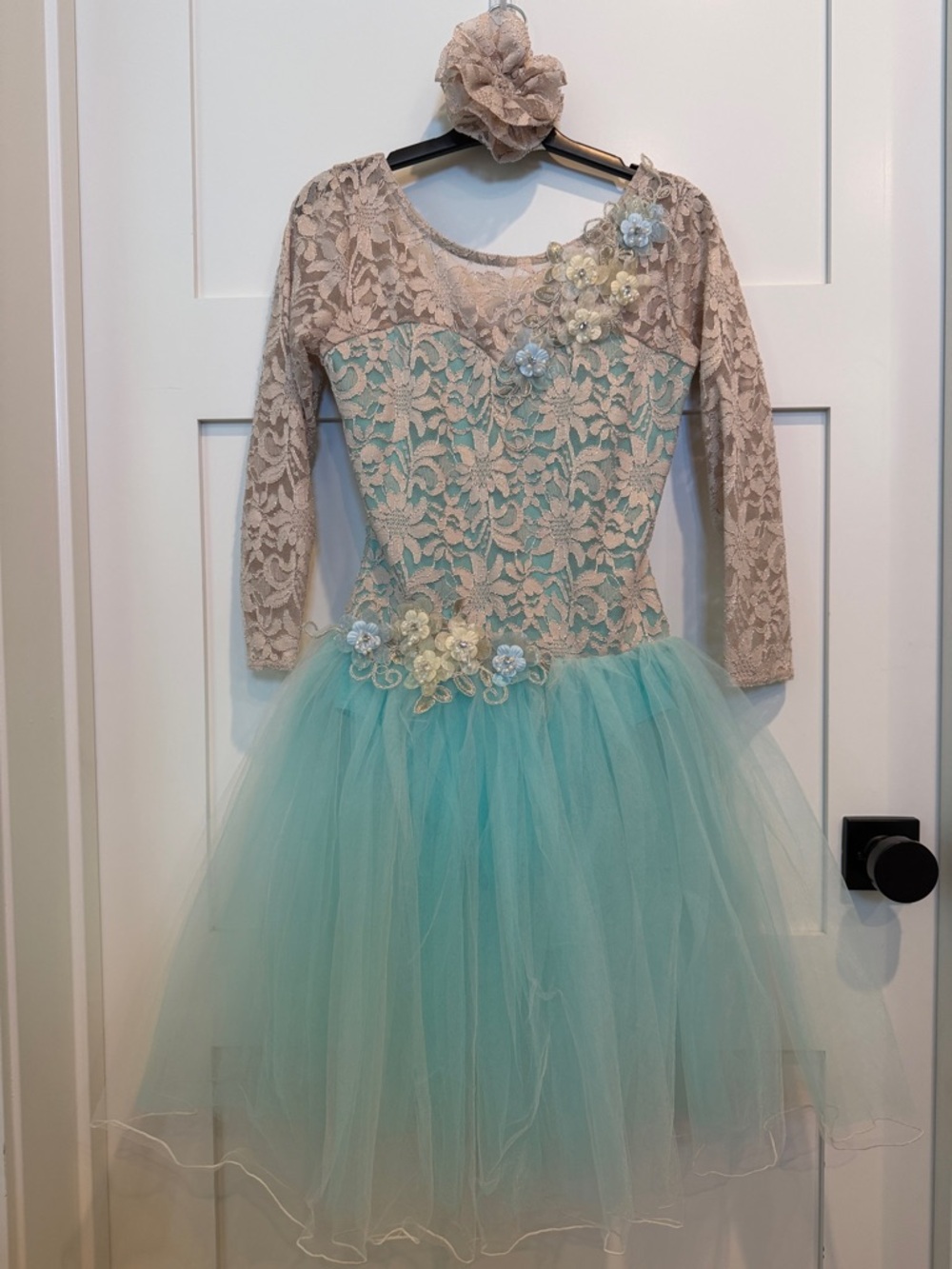 Lace & Tulle Mermaid Ballet Costume Dress - Mint and Beige